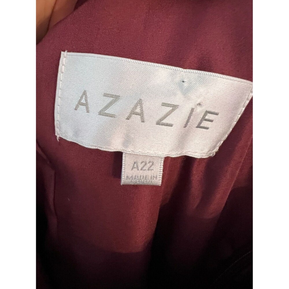 Azazie Mathilda Cabernet One Shoulder High Low Dress A22 Bridesmaid Formal - Picture 11 of 12